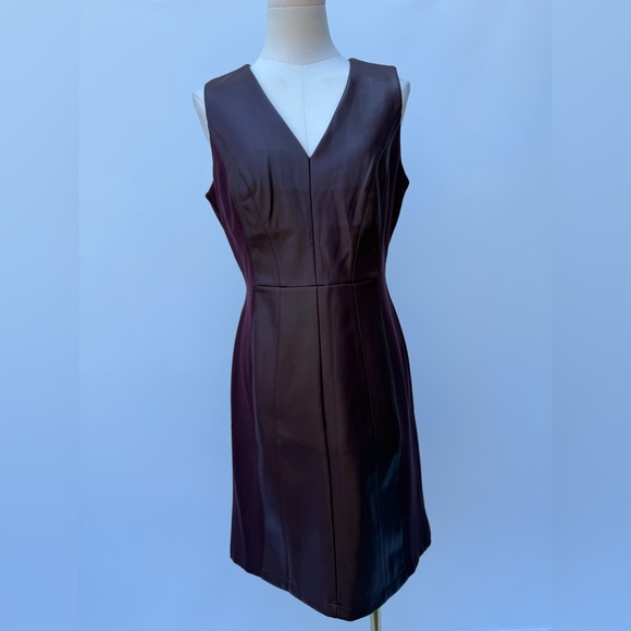 International Concepts / INC Women’s Faux Leather Panel Midi Dress SZ 10 Petite - Picture 4 of 17